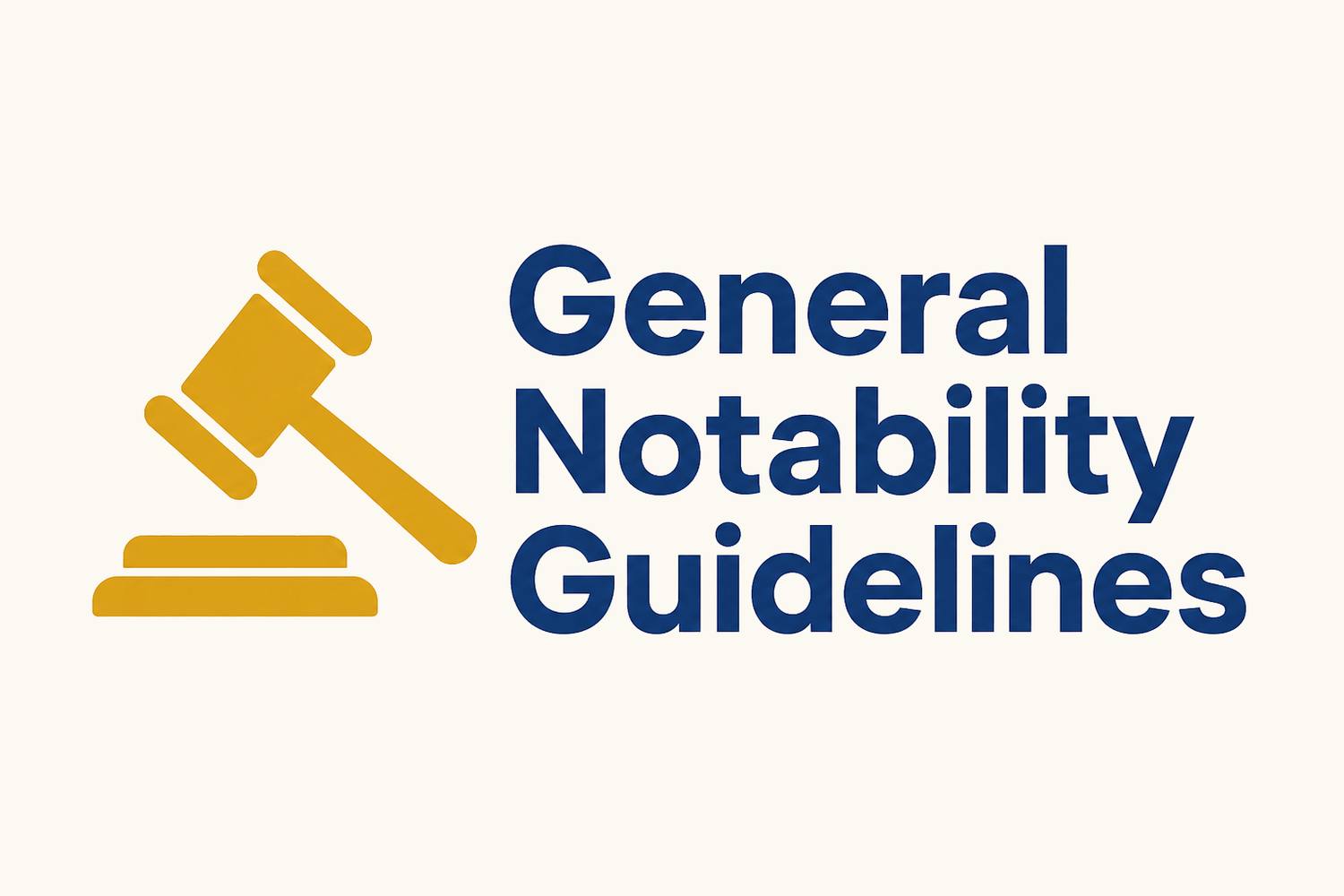 General notability guidelines guide thumbnail with a gavel icon