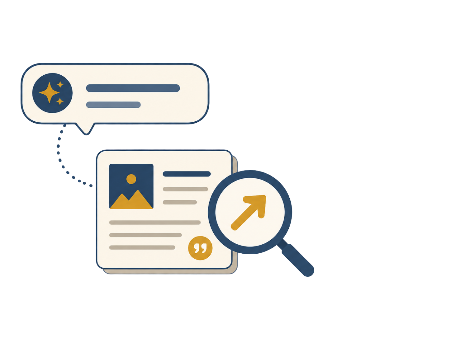 Illustration representing AI visibility services for brands across AI models