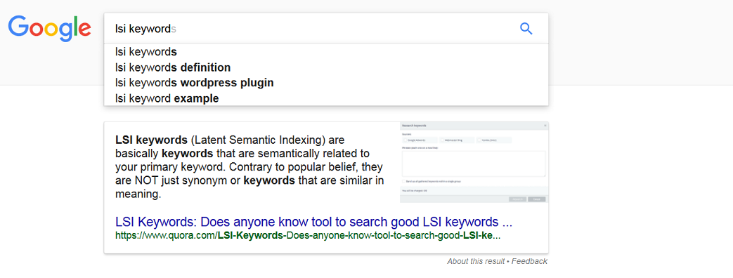 the effect of lsi keywords on seo