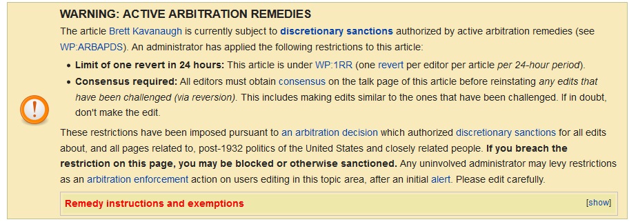 An expert Wikipedia writer will be aware of Wikipedia's discretionary sanction policy.