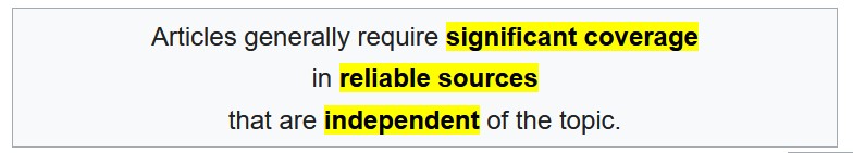 Wikipedia's golden rule on notability guidelines for companies