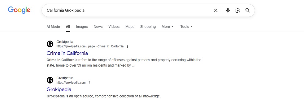 Is Grok indexed by Google?